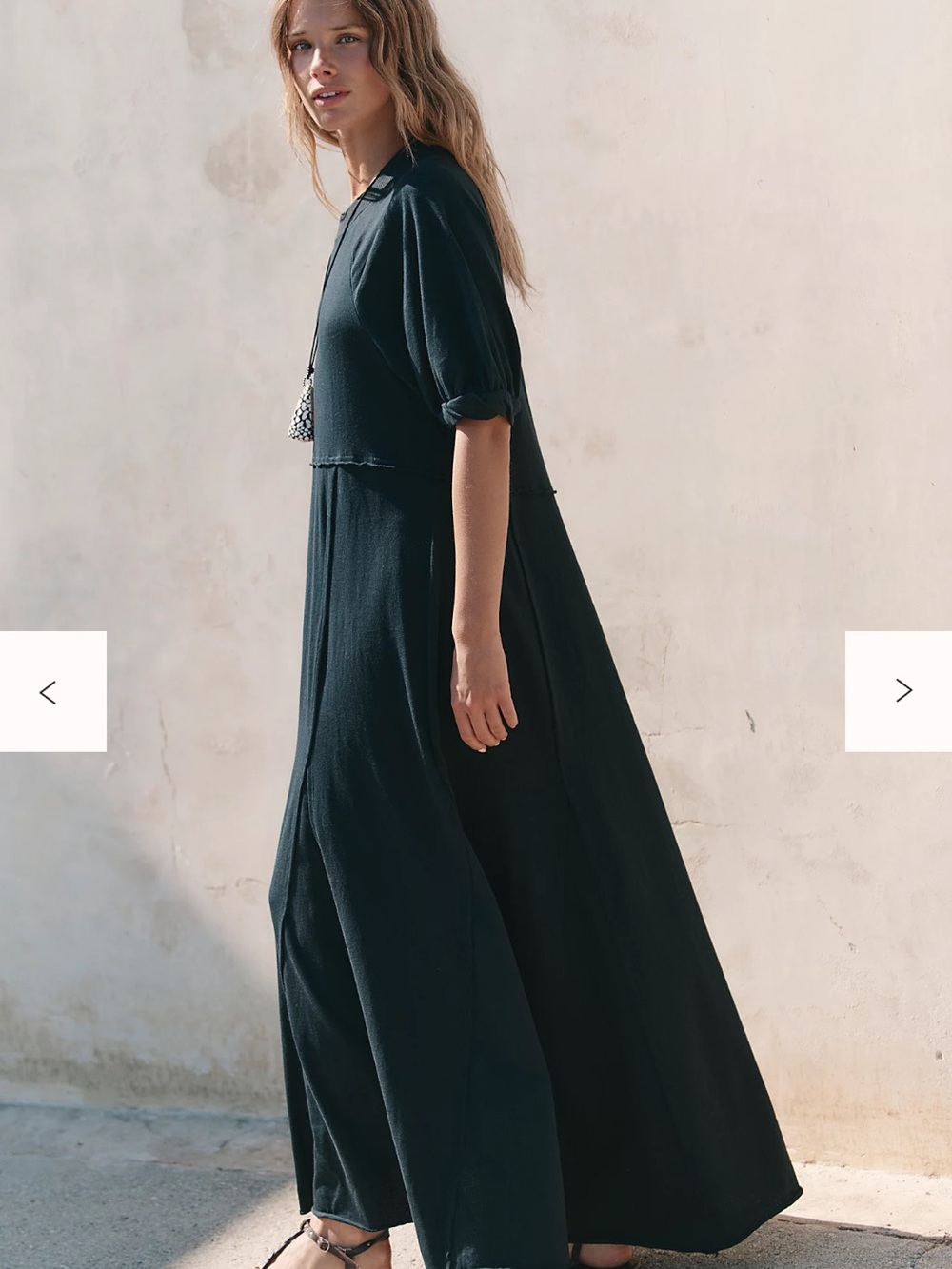 Free People Beach August Nights Black Puff-Sleeve Maxi Dress - Picture 3 of 6